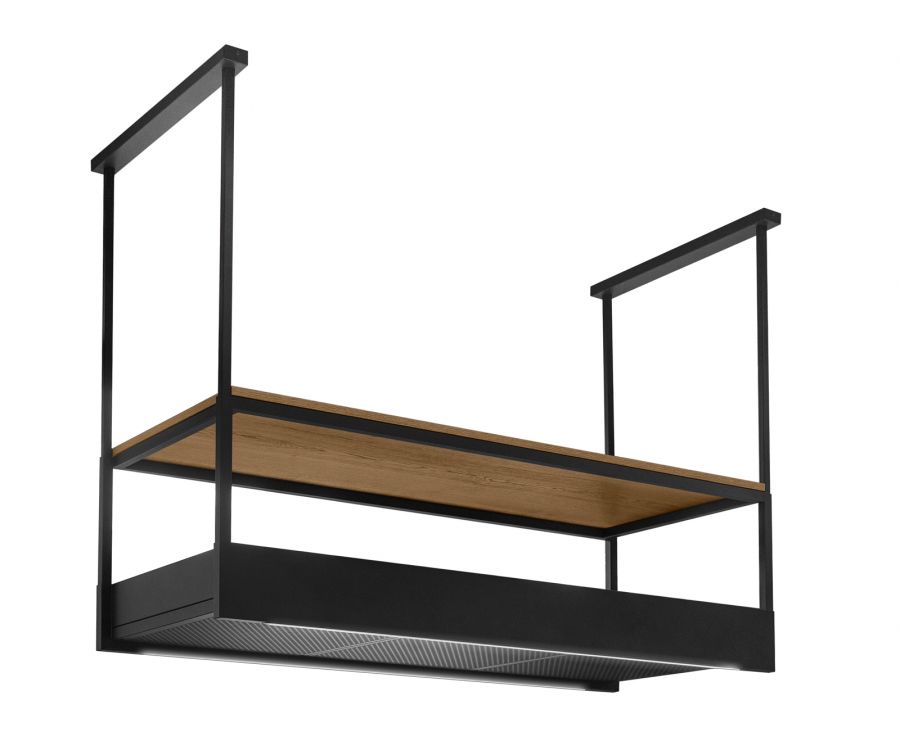 Okap wyspowy Alvar Wood Black Matt