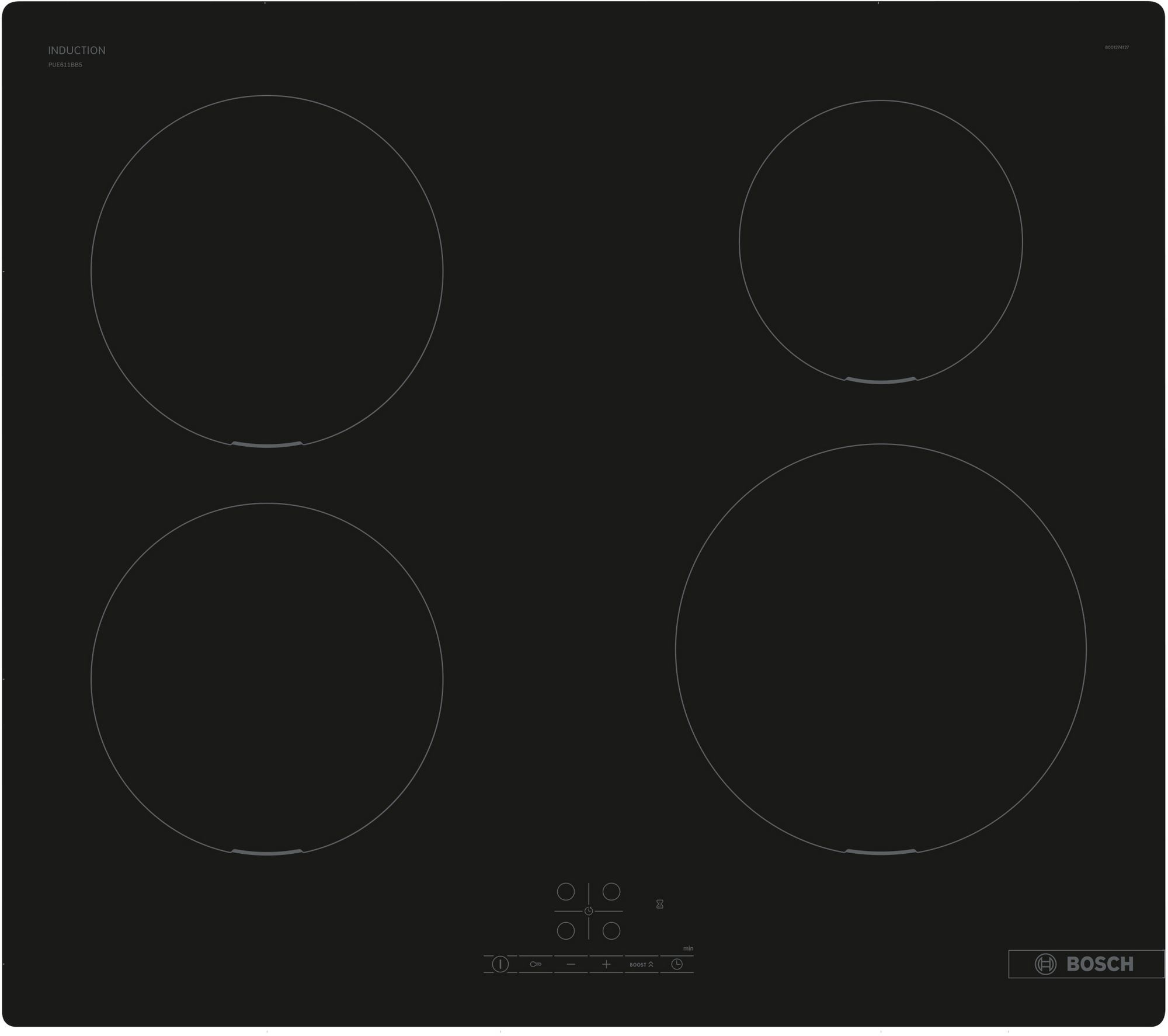Serie 4, Płyta indukcyjna, 60 cm, Czarny, PUE611BB5D