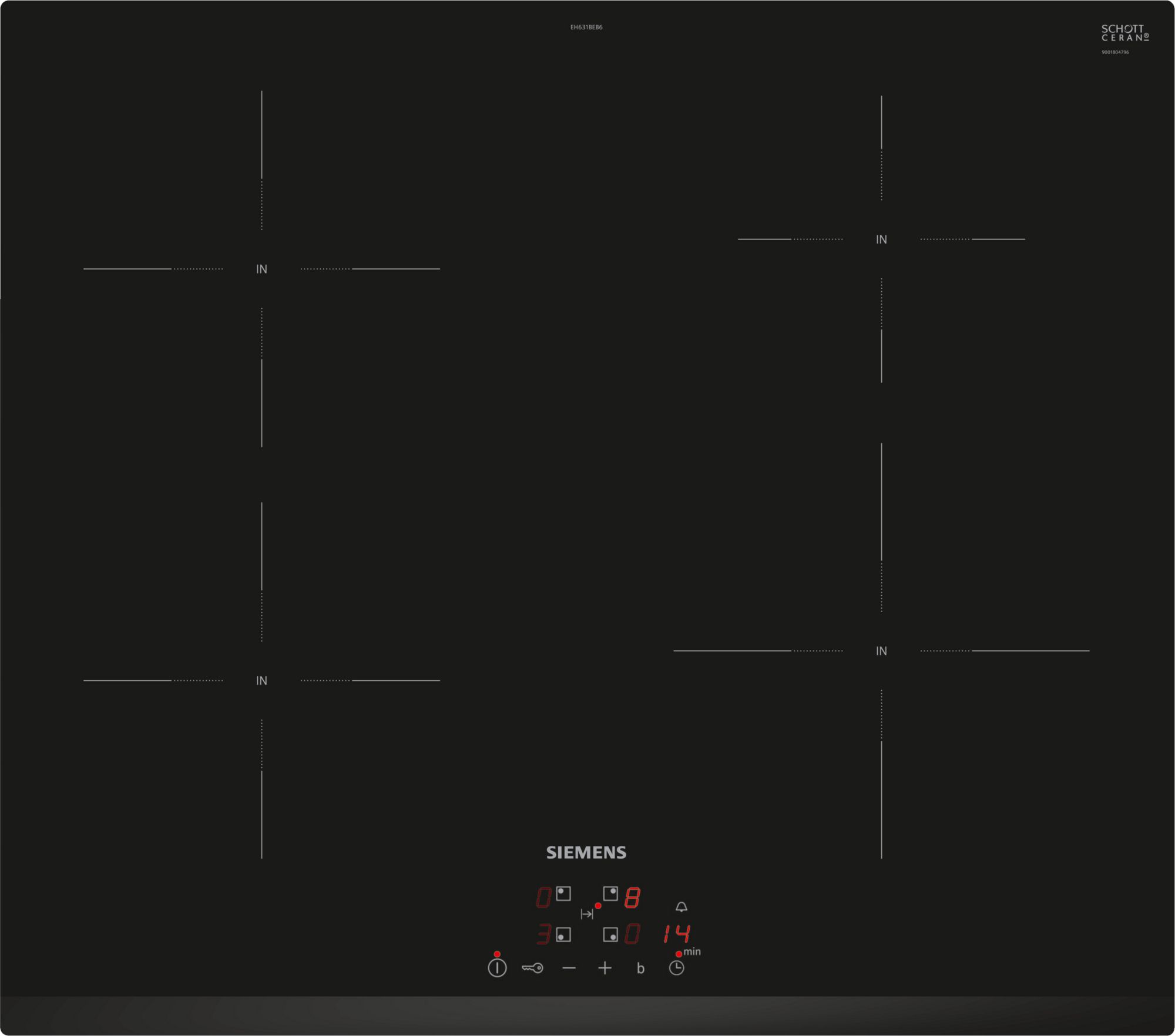 iQ100, Płyta indukcyjna, 60 cm, Czarny, EH631BEB6E