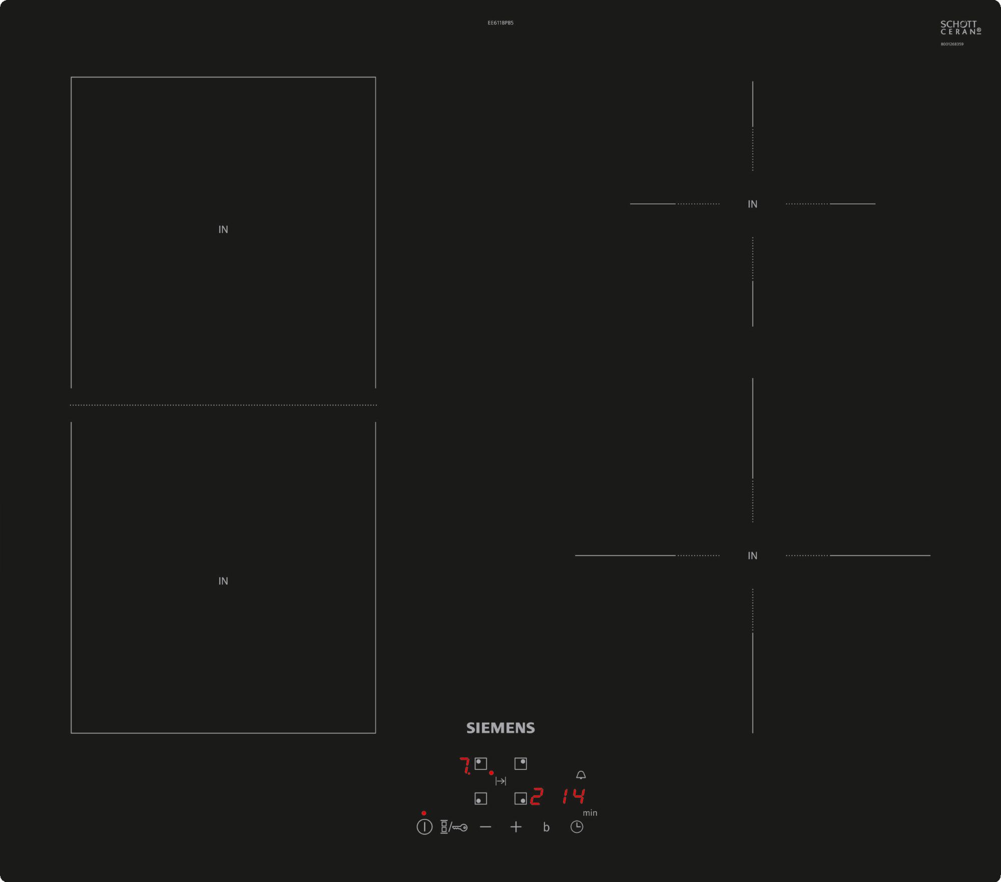 iQ500, Płyta indukcyjna, 60 cm, Czarny, płyta bez listew EE611BPB5E
