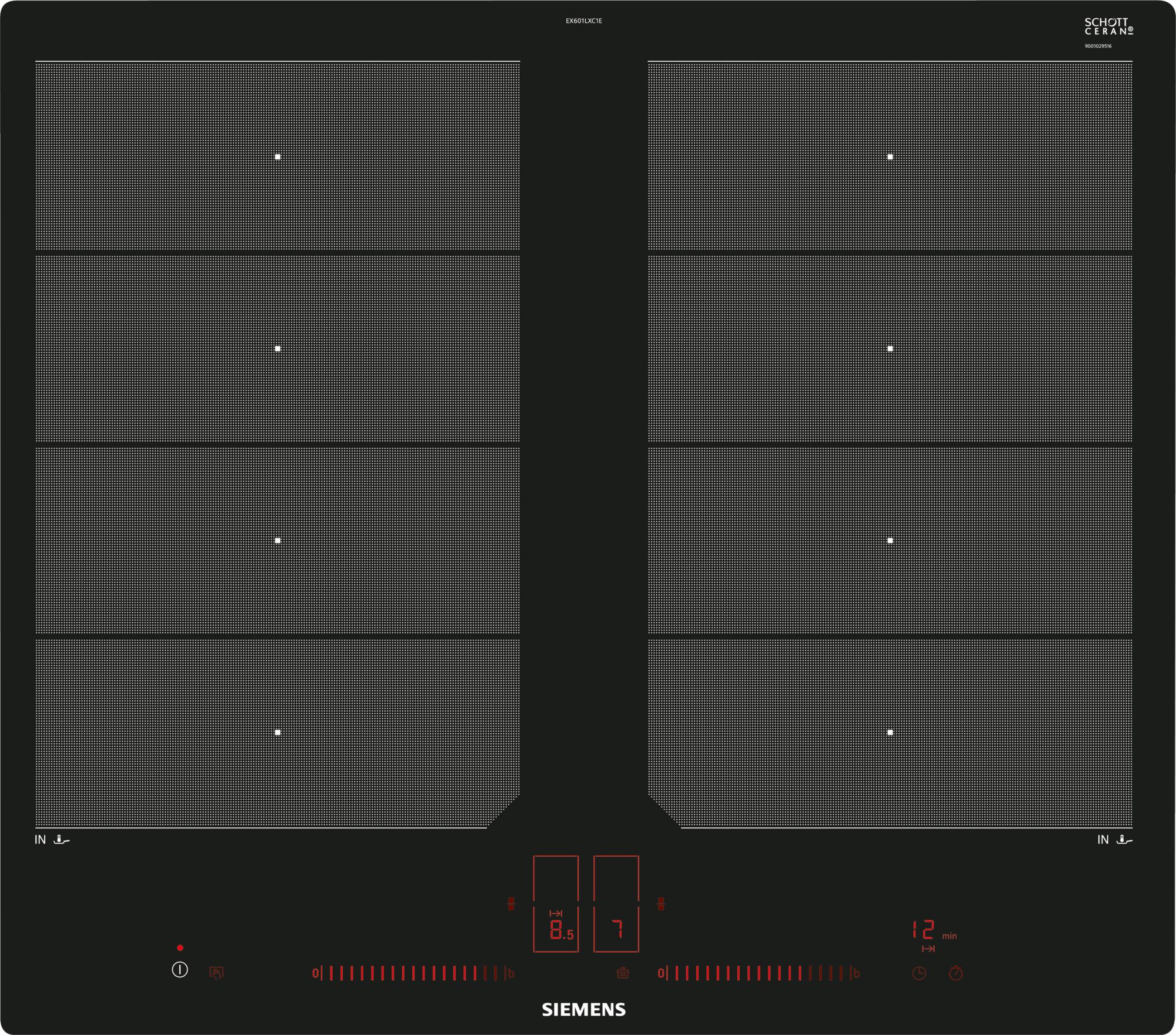 iQ700, Płyta indukcyjna, 60 cm, Czarny, EX601LXC1E